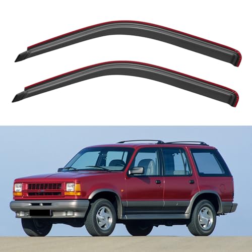 Window Visors Rain Guards Shield for 1991-2000 Ford Explorer, in-Channel Window Vent Wind Deflectors Visors Shades for 2001-2003 Ford Explorer Sport, 1991-1994 Mazda Navajo - size: 1991-2000 Ford Explorer