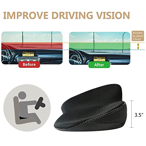 Livtribe Car Seat Cushion - Memory Foam Car Seat Pad - Sciatica & Lower Back Pain Relief - Car Seat Cushions for Driving - Road Trip Essentials for Drivers(Black) - color: Black