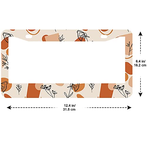 2Pcs Abstract Wildflower License Plate Frames Cover Holders Stainless Steel License Plate Cover with Screw Caps Cover and Screwdriver Set - 2-Hole for Girl Women (Abstract Wildflower) - color: Abstract Wildflower