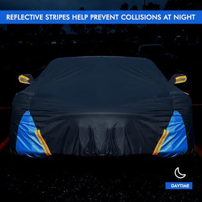 Car Cover Waterproof All Weather, 6 Layers Outdoor Full Exterior Cover Rain Sun UV Snowproof Protection with Zipper Cotton, Mirror Pocket for Mazda MX-5 - style: Mazda MX-5