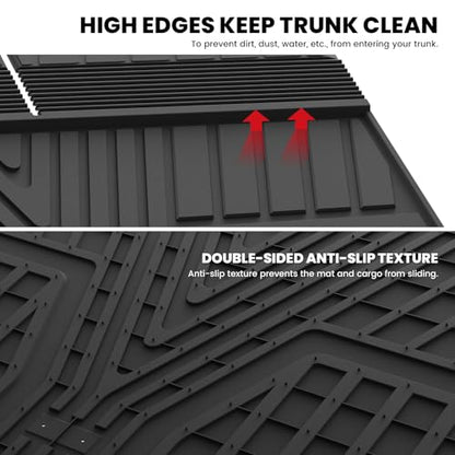 LASFIT Cargo Mat with Backrest Mat for Honda Pilot 2023 2024 2025 2026, Split & One-piece Foldable Seating TPE Custom Fit Trunk Mat Cargo Liner with Seatback Mat Accessories, Black - style: 3）For Honda Pilot | 2023-2026 | Trunk Mat