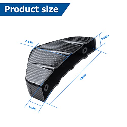 4pcs Car Rear Lower Bumper Wing Lip Diffuser, Anti-Crash Accessories Spoiler Shark Fin Protector, Rear Bumper Splitter Lip Wing with Screw, Universal Auto Decoration for Car SUV Truck - style: Carbon Fiber