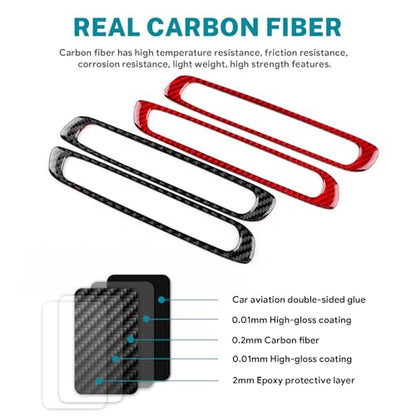 AIRSPEED Carbon Fiber for Mazda 3 Axela 2019-2025 Center Console A-Pillar Air Vent Frame Cover Interior Trim Accessory, Black - color: A-pillar Air Vent Frame