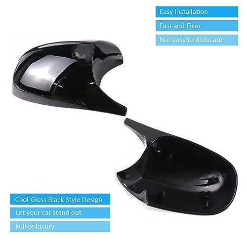 Side Mirror Cover Caps Compatible with BMW E90 E91 2008-2011, E92 E93 E81 E82 E87 E88 LCI Door Rear View Mirror Cap Replacement for 328i 335i Gloss Black - size: Gloss Black, style: 08-11 E90