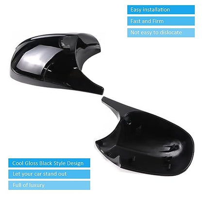 Side Mirror Cover Caps Compatible with BMW E90 E91 2008-2011, E92 E93 E81 E82 E87 E88 LCI Door Rear View Mirror Cap Replacement for 328i 335i Gloss Black - size: Gloss Black, style: 08-11 E90