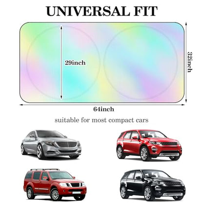 Windshield Sun Shade Foldable Car Front Window Covers for Car Accessories Sun Heat UV Rays Visor Protector Protection for Universal Cars SUV Truck (Rainbow) - style: Rainbow
