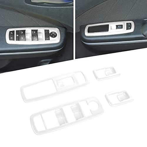 Voodonala Window Lift Switch Power Window Control Regulator Button Embellishment Trim for 2011-2025 Dodge Charger Durango, for 2010-2017 RAM, Interior Accessories ABS White 4pcs - color: White, size: 2010-2017