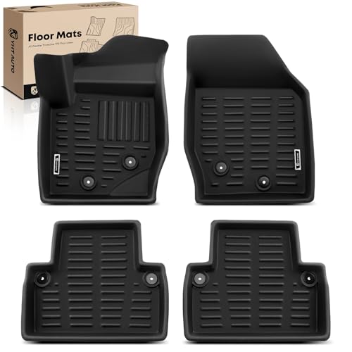 YHTAUTO Floor Mats Compatible with 2003-2014 Volvo XC90, TPE Floor Liners All-Weather Protection Custom Fit, 1st & 2nd Row, Set of 4 Black
