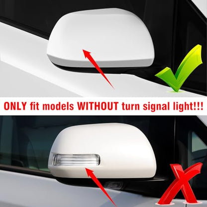 Moonlinks Compatible with Toyota Sienna 2012 2013 2014 2015 2016 2017 2018 2019 2020 Right Passenger Side Mirror Cover Replacement, White Right Side Clip-on Mirror Cap Replaces for 87915-08021-A0 - color: Right White