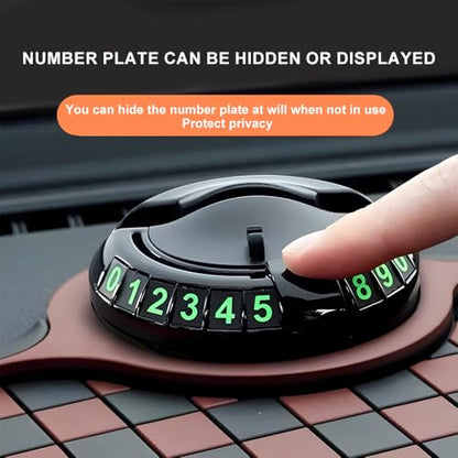 Multifunction Car Anti-Slip Dashboard Mat Sunglasses Holder Rotatable Anti Skid Car Dashboard Pad with Temporary Parking Number 4-in-1 Automobile Dashboard Accessories for Men