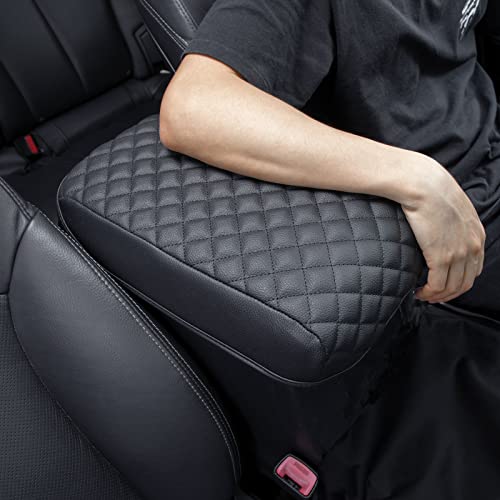 JKCOVER Center Console Armrest Cover Compatible with Toyota 4Runner 2010-2022 2023 2024 Truck Accessories Premium PU Leather Cushion Protector (Black)