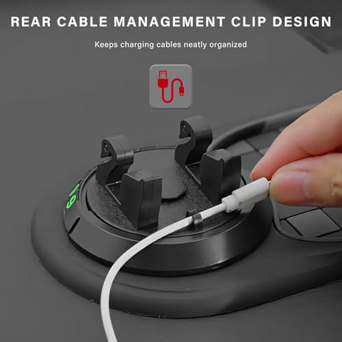 Sun Walker Multifunction Car Anti-Slip Mat, 3-in-1 Dashboard Pad Rotatable Phone Holder with Temporary Parking Number, Large Car Storage Mat Phone Mount for Phones Sunglasses Keys (Black & Gray) - color: Black & Gray
