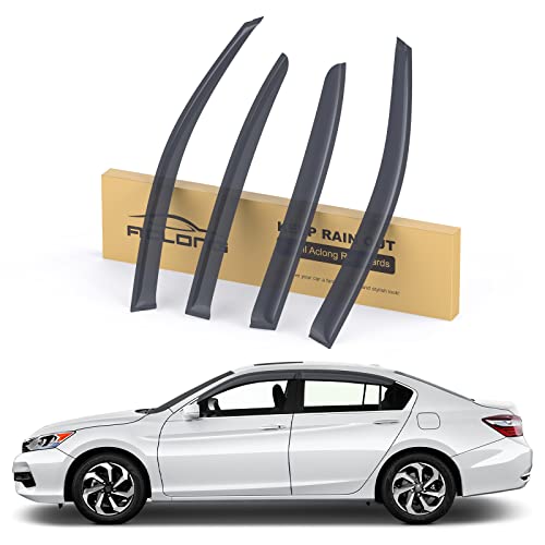 Smoke Rain Guards Fit for Honda Accord 2013-2017 Tape-On Side Shatterproof Window Visor, Window Deflectors, 4-Piece Set - size: Fit for Honda Accord 2013-2017 Tape On