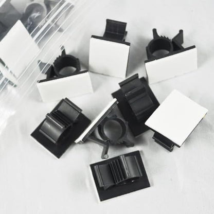 Viaky 30 Pcs Black Clips Self Adhesive Backed Nylon Wire Adjustable Cable Clips Adhesive Cable Management Drop Wire Holder - color: 30black, size: for 0-0.4''(10mm) cable