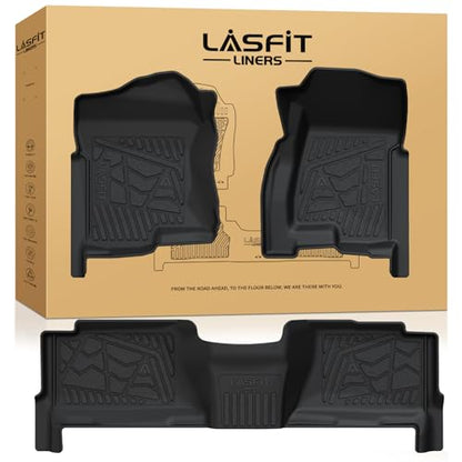 LASFIT Floor Mats for Chevy Silverado/GMC Sierra Crew Cab 1500 2500/2500HD 1999-2007, 3500HD 2001-2007(2007 Fit Classic Body Only), Suburban/Yukon XL/Escalade ESV (2nd Row Bench Seat Only) 2000-2006 - size: Mats for 1500/2500HD/3500HD Crew Cab 1999-2007