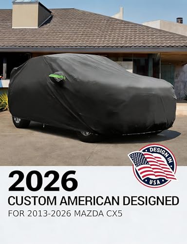 Proadsy Car Cover Compatible with Mazda CX5 2013-2024 2025 2026 Windproof All Weather Waterproof Sun Rain UV Dust Snow Protection Outdoor Covers - size: Mazda CX-5