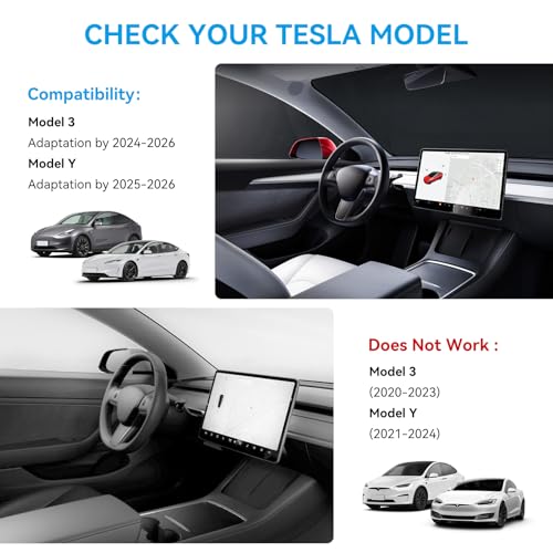 Center Console Organizer Tray for Tesla Model Y Juniper 2025-2026 & Model 3 Highland 2024-2026 - Tesla Accessories Storage Double Layer Tray Silicone Non-Slip Surface, Cup Holder & Camera Cover