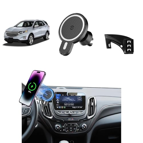 PZK Car Phone Mount for Chevrolet Equinox 2018 2019-2021 2022 2023 Accessories Chevy Car Phone Holder Magnetic 15W Fast Wireless Charger Air Vent 360° Rotation Hands Free Phone Automobile Cradles - color: Magsafe+ Wireless Charger, size: Equinox 2018-2023