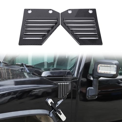 2PCS Car Side Vent Cover Hood Intake Bezel Trim Molding Compatible with 2003-2009 Hummer H2,Side Scoop Hood Cover Car Exterior Accessories (Carbon Fiber Color) - color: Carbon Fiber Color