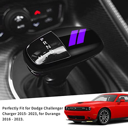 auovo Gear Shift Knob Trim Compatible with Dodge Charger Accessories 2015-2023 Challenger 2015-2024 / Durango 2016-2026 (Black-Purple) - color: Black-Purple