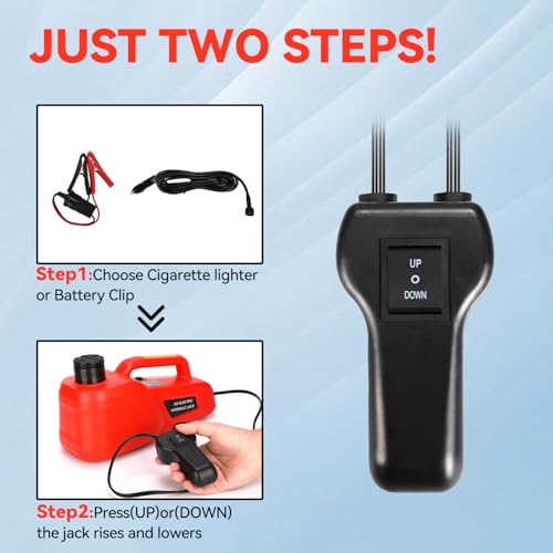 Trihelper Electric Car Jack 5 Ton 12V Hydraulic Jack Portable Car Lift Floor Jack Stand for Sedans SUV MPV Sedan Truck Change Tires Garage Repair Roadside Emergency Kit - color: Red Jack Only