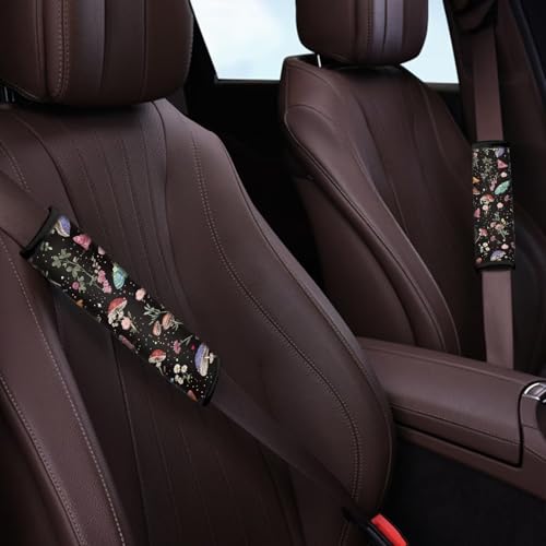 Mushroom Car Seat Belt Cover Pad Soft Comfortable Seat Strap Pads Compatible with All Model Seatbelt Covers Can Be Used As A Backpack Shoulder Pad Butterfly Car Seat Shoulder Strap Pads - color: Mushroom Butterfly