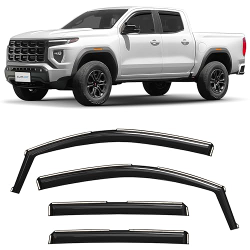 CLIM ART in-Channel Incredibly Durable Rain Guards for GMC Canyon 2023-2026 Crew Cab, Original Window Deflectors, Vent Window Visors, Vent Deflector, 4 pcs. - 623330 - color: For Canyon 23-26
