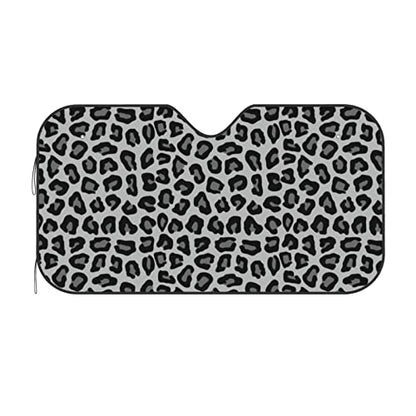 Black Leopard Print Car Windshield Sunshade Foldable Sun Visor Front Window Sun Shade Cover for Car Truck SUV 55x29.9 Inches - color: Black Leopard Print