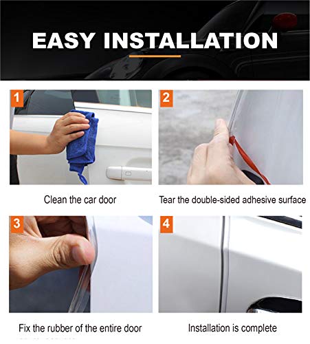 Car Door Edge Guards Clear, 16Ft Rubber Seal Protector U Shape Edge Trim Car Door Edge Protection Fit for Most Car - size: 16Ft(Clear)
