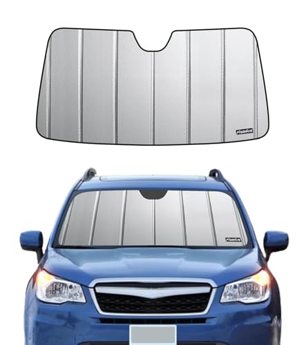 Pigenius Windshield Sunshade for Subaru Forester 2014-2018 Eyesight, Premium Grey Leather Finish - color: gray, size: for forester 2014-2018 with eyesight