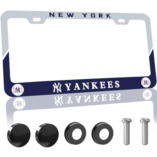 Fans Matte Metal for Yankees License Plate Frames Holder with Screw for Car Tag Frame - color: 1P YJ