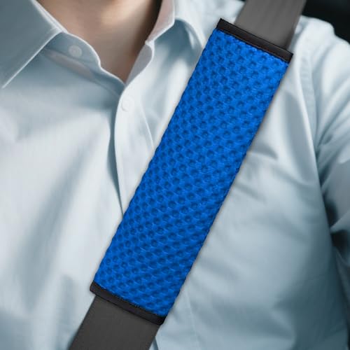 2PCS Car Seat Belt Covers, Soft Seat Belt Shoulder Pads Neck Covers, Breathable Mesh Seatbelt Strap Protector, Car Interior Accessories for Comfortable Driving Fit for Truck SUV (Blue) - color: Blue