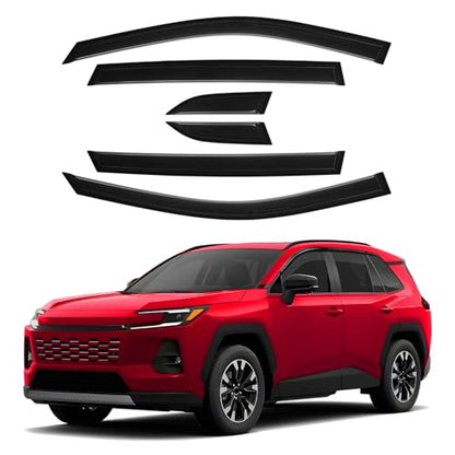 Canvcle Window Visors Rain Guards for 2026 2027 Toyota RAV4 Accessories, Outside-Mount Tape-On Side Window Wind Deflectors Vent Visors Shades Rainproof 6PCS, 2026 2027 RAV4 Rain - size: Toyota Rav4 2026-present