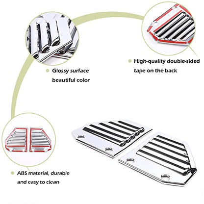 2PCS Car Side Vent Cover Hood Intake Bezel Trim Molding Compatible with 2003-2009 Hummer H2,Side Scoop Hood Cover Car Exterior Accessories (Silver) - color: Silver