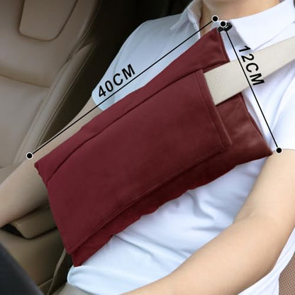 Super Soft Seatbelt Pillow, Seat Belt Pillow for Mastectomy Post-Surgery, Seat Belt Cushion for Heart Surgery Recovery, Hysterectomy Abdominal Incision Recovery Seatbelt (Wine, Large) - color: Wine