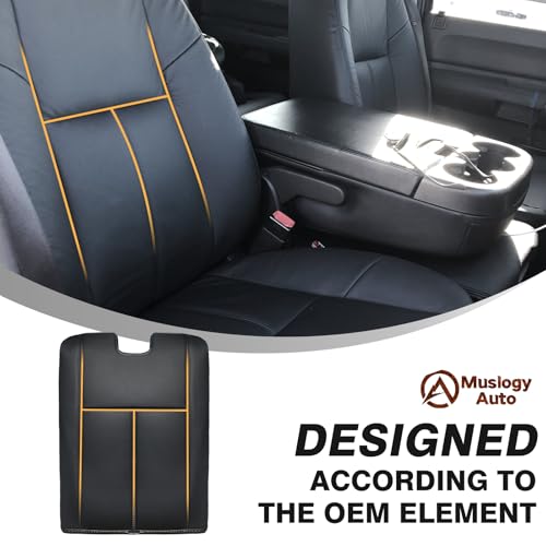 Muslogy Center Console Armrest Cover Fit for Chevy Silverado/Tahoe & GMC Sierra/Yukon 2007-2013 Accessories, Comfort Armrest Pad Console Lid Cushion Vegan Leather Regular Thick(Jump Seat ONLY) - size: 1) 07-13 |Slv&Tahoe&Sra&Yukon| Jump Seat, Regular