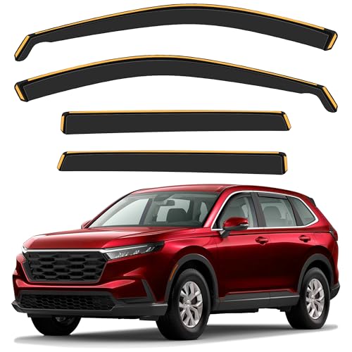 Shatterproof in-Channel Rain Guards for Honda CR-V (CRV) 2023-2024, Clip-on Window Deflectors Vent Window Visors Rain Sun Wind Guards Shade Deflectors, 4 pcs - size: For CR-V 2023-2024