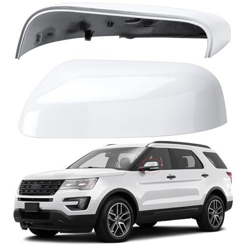 Driver Side Mirror Cover Replacement for Ford Explorer 2016 2017 2018 2019 - Left Side Mirror Covers, Rear View Mirror Cap Accessories White - color: White, size: Driver Side (Left)