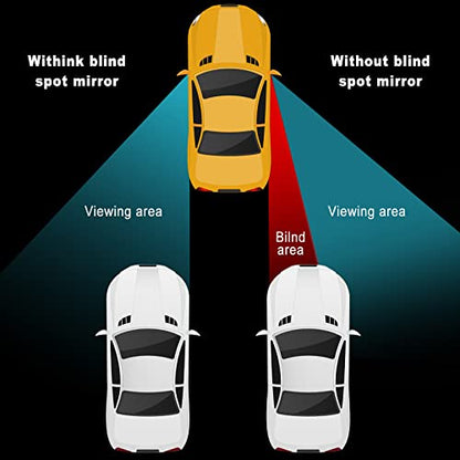 Mudder 4 Pcs Blind Spot Automobile Car Mirror Glass Frameless Convex Mirror Blindspot Side Blindspot Rearview Wide-angled Rear View Mirrors with Adjustable Stick for Suv Trucks Car Accessories