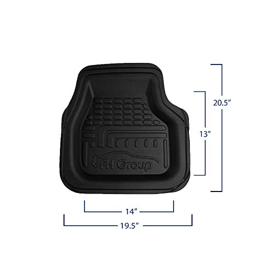 FH Group Automotive Floor Mats - Deep Dish Floor Mats, TPO Plastic Climaproof Floor Mats for Cars, Universal Fit, Trimmable Car Floor Mats, Full Set, Floor Mats for Sedan, SUV, Truck Floor Mats Black