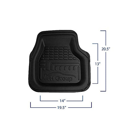 FH Group Automotive Floor Mats - Deep Dish Floor Mats, TPO Plastic Climaproof Floor Mats for Cars, Universal Fit, Trimmable Car Floor Mats, Full Set, Floor Mats for Sedan, SUV, Truck Floor Mats Black