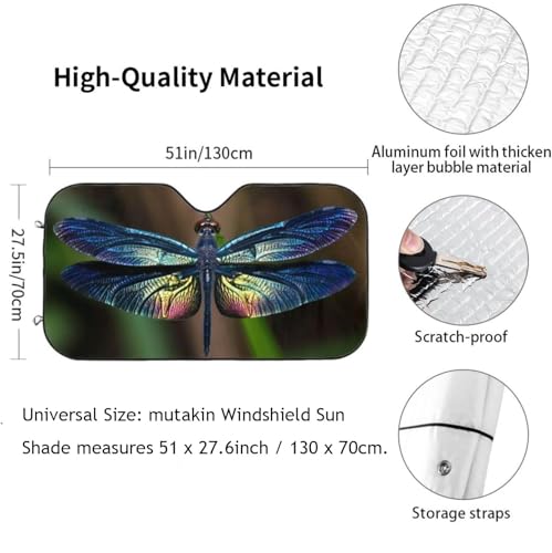 Dragonfly Car Windshield Sunshade Front Window Sun Visor Protector Foldable Shield Cover for Truck SUV - color: Black1