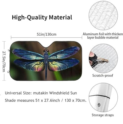 Dragonfly Car Windshield Sunshade Front Window Sun Visor Protector Foldable Shield Cover for Truck SUV - color: Black1