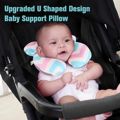 KAKIBLIN Baby Head Pillow,Support Pillow, Baby Travel Pillow for Head and Neck, Babies Neck Pillows for Car Seat, Stroller, Pushchair,Travel(Wave) - color: Wave