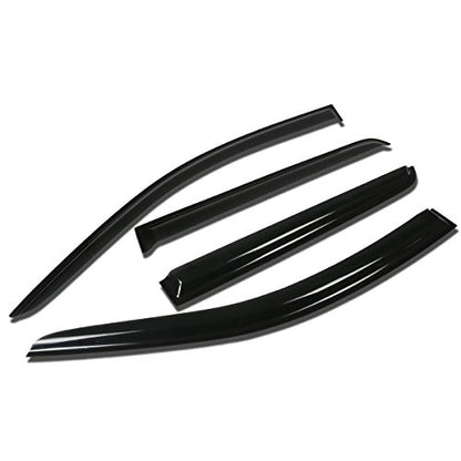 Auto Dynasty 4Pcs Tape-On Window Visor Rain Guard Compatible with 2009-2013 Dodge Journey, Rain Shields Vent Shade Wind Deflector, Acrylic - size: 09-13 Dodge Journey