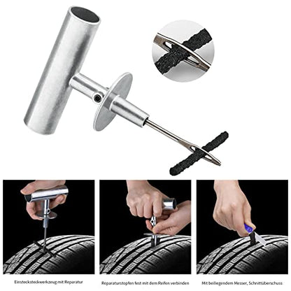 AUTOWN Tire Repair Kit - 68pcs Heavy Duty Tire Plug Kit, Universal Tire Repair Tools to Fix Punctures and Plug Flats Patch Kit for car Motorcycle, Truck, ARB，ATV, Tractor, RV, SUV, Trailer - size: 67pcs