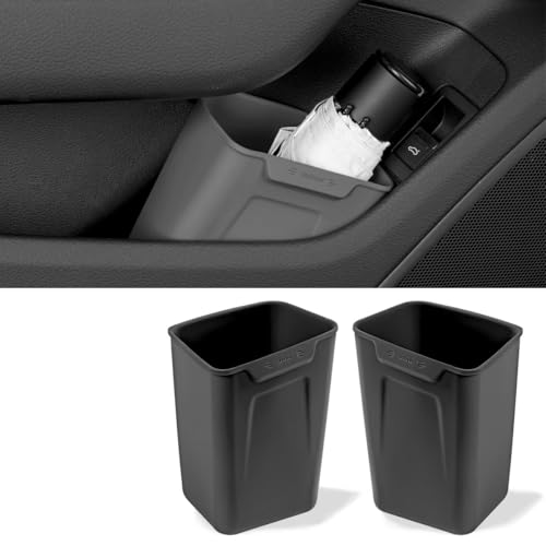 XmuxHai Car Interior Storage Box, Black Silicone Door Side Organizer with Umbrella Holder and Trash Can, Vehicle Accessory (Black) - color: Black