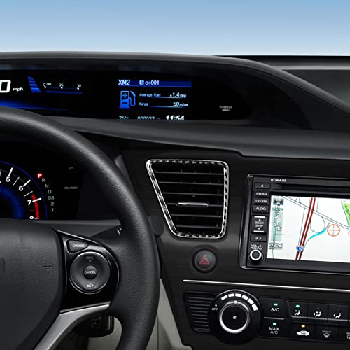Real Carbon Fiber Central Air Vent Outlet Frame Cover Interior Trim Sticker Accessories Cover Compatible with Honda Civic 9 Coupe/Sedan 2013 2014 2015 Black - color: Central Air Vent Outlet Frame