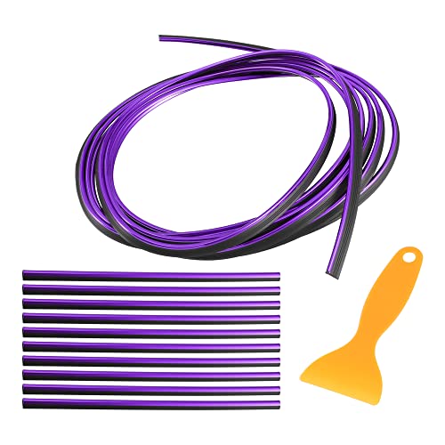 Motoforti Universal Car Air Conditioner Vent Outlet Trims, Interior Accessories, Car Decorative Filler Insert Strip Line, 5m 16.4ft, PVC, Purple, 1 Set - color: Purple