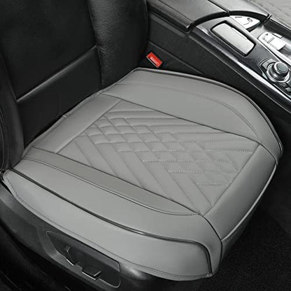 GIANT PANDA 1pack Front Car Seat Cover Bottom Seat Cover, PU Leather Driver Car Seat Protector Fits 95% of Vehicles, Wrapping Around The Bottom (Grey) - color: Front Seat Gray, size: 1 Piece Standard Size